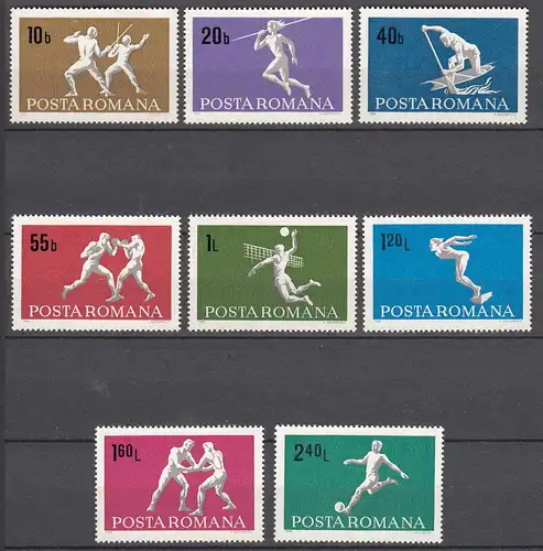 RUMÄNIEN - ROMANIA - 1969 Sport Mi. 2747-54 postfrisch  (22552