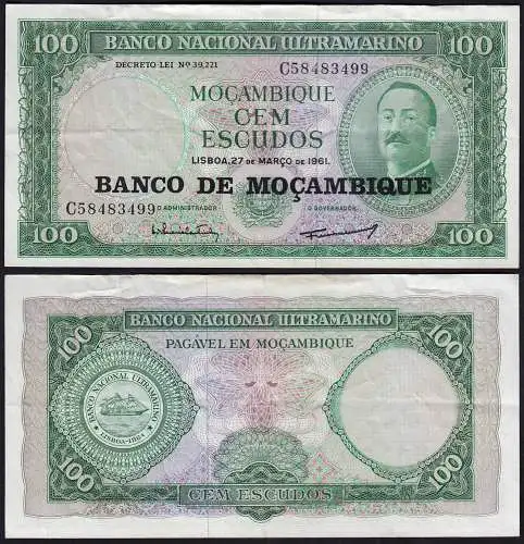 MOSAMBIK - MOZAMBIQUE 100 Escudos 1961 (1976) Pick 117 VF/XF (3/2)   (22830