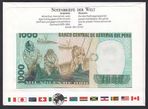 Peru 1000 Soles Banknotenbrief der Welt UNC   (15506