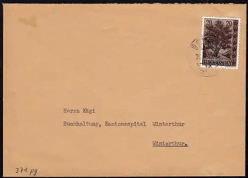 Liechtenstein 1959 Brief Mi. 371 EF Bergahorn  (23031