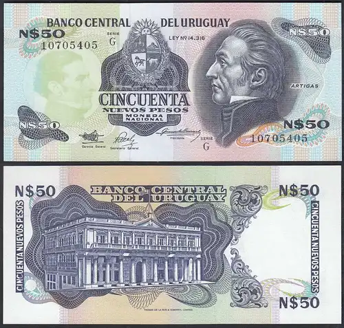 Uruguay - 50 Nuevos Pesos Banknote (1989) UNC Pick 61A  (23226
