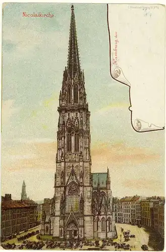 AK Hamburg Nicolaikirche ungelaufen um 1900   (1978