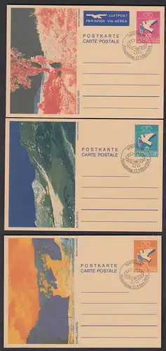Liechtenstein 3 Stück Ganzsachen Postkarten Ersttagstempel 1984    (23266