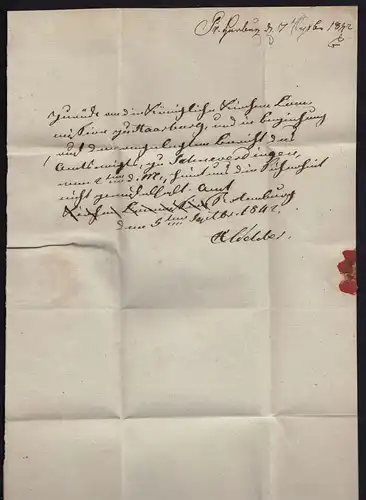 HANNOVER Vorphila 1842 Brief HARBURG K1 nach ROTHENBURG Inhalt  (15915