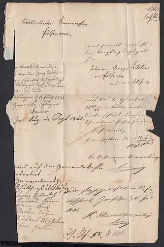 Württemberg 1845 Brief ZWIEFALTEN L1 - SELFINGEN Inhalt (23462