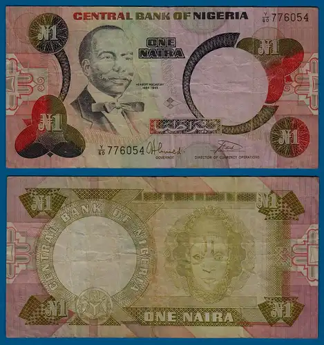 Nigeria 1 Naira Banknote Pick 23b etwa VF (3)   (18177