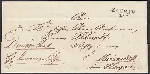 Preussen Umschlag ca.1825 ZACHAN L2 Trzebiatów nach Marienfließ/Stargard  (23481