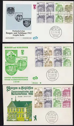 BERLIN 3 Stück FDCs B&S Heftchenblatt 19,20,21   (23492