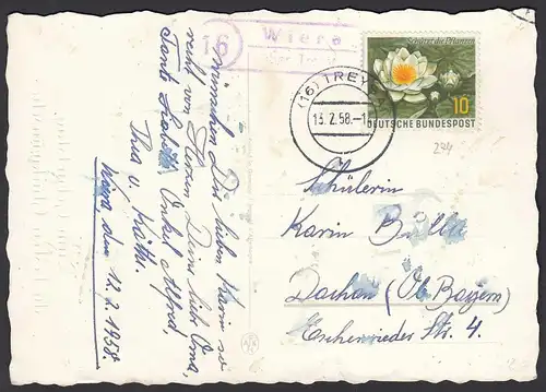 WIERA über Treysa 1958 Landpost/Posthilfstelle Karte   (23835
