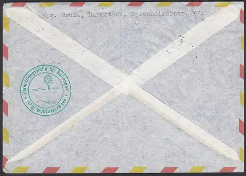1958 Ballon-Post Konstanz Pestalozzi Freiballon HB-BIN Helvetia   (23836