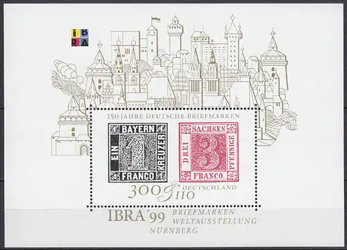 Bund BRD IBRA MiNr. Bl. 46 1999 ** postfrisch  (5487