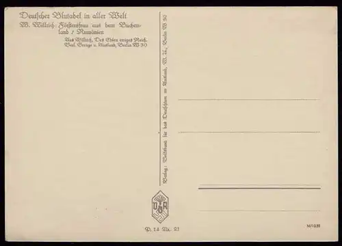 AK NS Propaganda Karte 3.Reich Willrich Deutscher Blutadel i.aller Welt   (8374