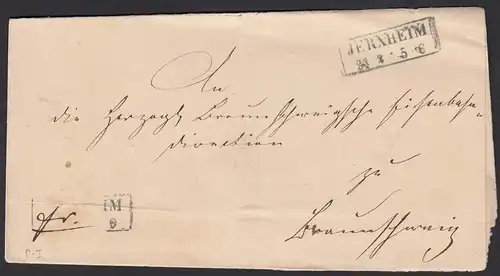 Braunschweig alter Umschlag mit R2 Stempel JERXHEIM (Mängel)  (15900