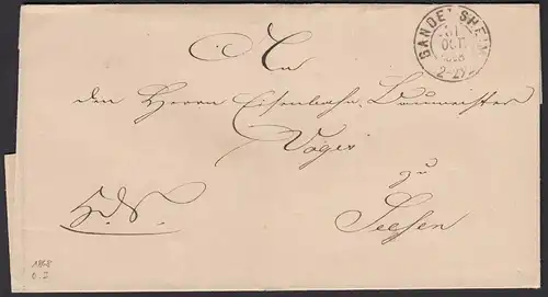 BRAUNSCHWEIG Umschlag 1868 GANDERSHEIM K2 nach SEESEN R2   (15904