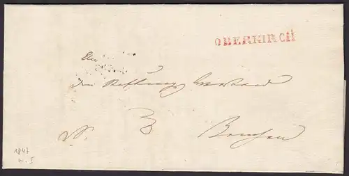 Baden - 1847 Brief OBERKIRCH L1r nach RENCH K2s   (15873