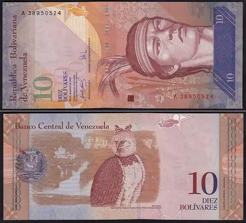 Venezuela 10 Bolivares Banknote 2007 UNC (1) Pick 90a   (15840