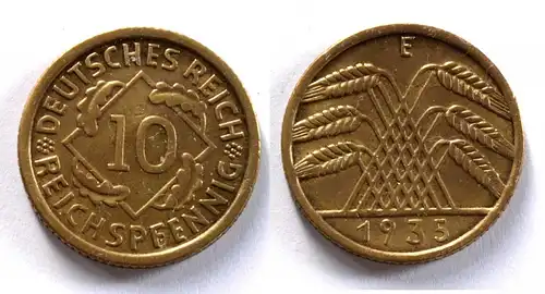 DEUTSCHES REICH 3.REICH 10 Reichspfennig 1935 E Jäger 317 (24368