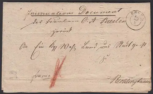 Preussen ESSEN 1846 Post-Insinuations-Document Recklinghausen (24519