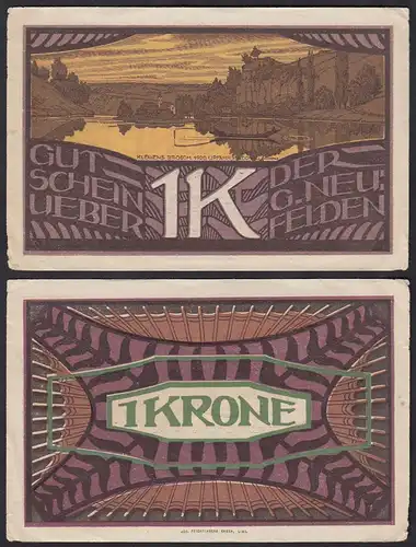 Österreich - Austria Neufelden 1 Krone Notgeld Gutschein  (14900