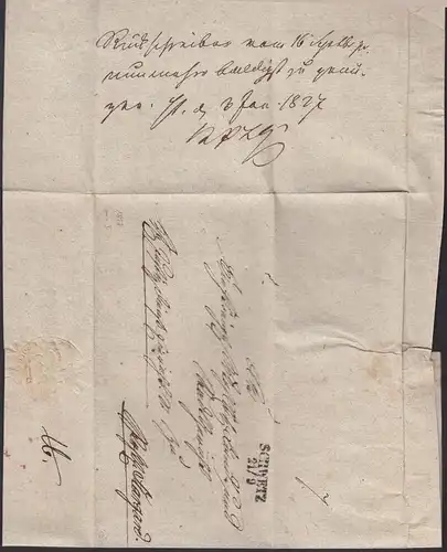 Preussen Brief 1827 SCHWETZ L2 (Świecie) Pommern nach STARGARD mit Inhalt (24534