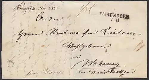 Preussen 1842 Brief WARENDORF L2 nach Dinslaken Inhalt Taxe    (24542