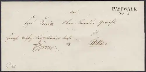 Preussen Umschlag ca. 1825 PASEWALK L2 - STETTIN  (24555