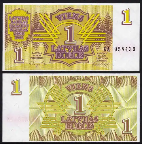 Lettland - Latvia 1 Rubel Banknoten 1992 Pick 35 UNC (1)   (16128