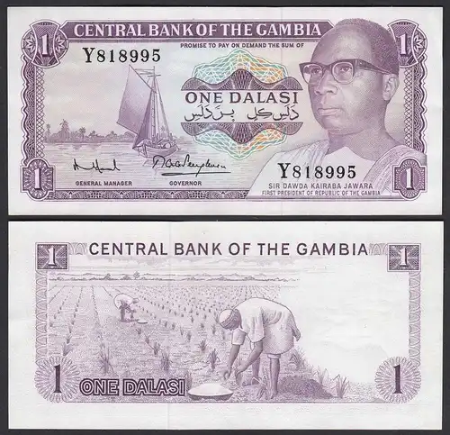 Gambia 1 Dalasi Banknote ND (1971-87) Pick 4f XF (2) sig 7  (25328