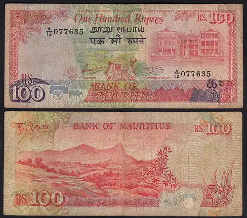 Mauritius - 100 Rupees Banknote (1986) Pick 38 F (4)    (25354