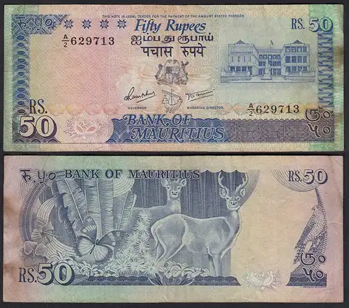Mauritius - 50 Rupees Banknote (1986) Pick 37a F (4)    (25358