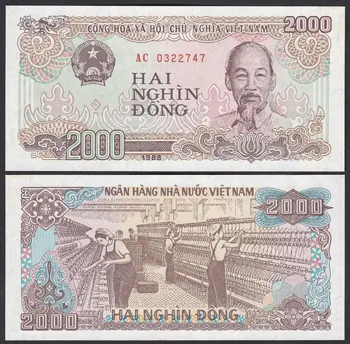 747 VIETNAM - VIET-NAM 2000 Dong 1988 Pick 107b UNC (1)    (25486