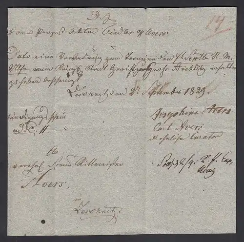 Schlesien Orts-Brief 1829 LESCHNITZ (Leśnica) mit Inhalt   (25639