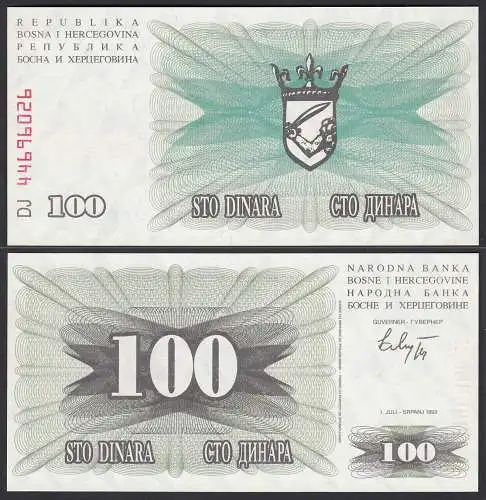 Bosnien Herzegowina - 100 Dinara 1992 UNC (1) 1.07.1992    (25647