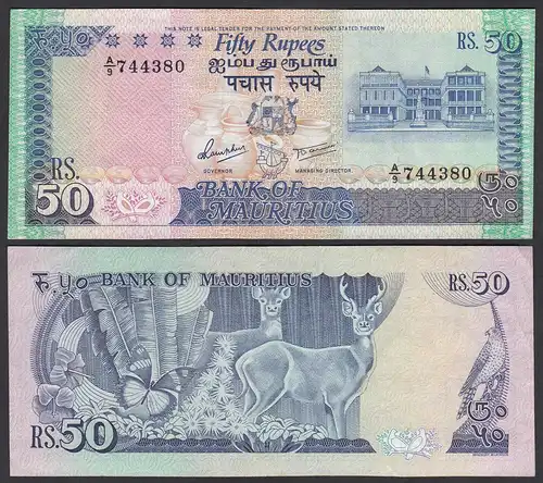 Mauritius - 50 Rupees Banknote (1986) Pick 37a XF (2)    (25699