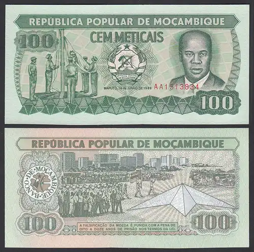 MOSAMBIK - MOZAMBIQUE 100 Escudos 1989 Pick 130c UNC (1)  25720