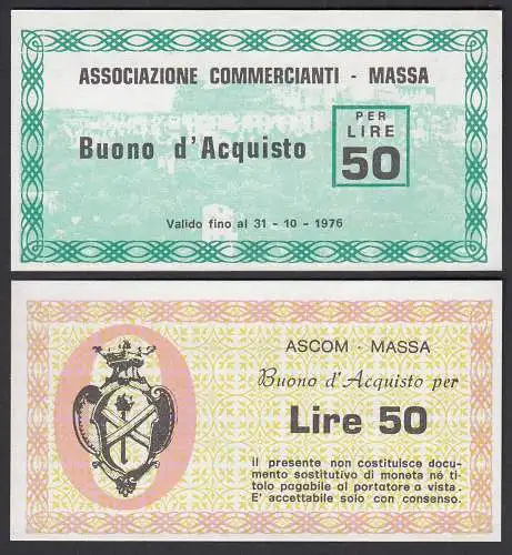 Italien - Italy 50 Lire BUONO D'ACQUISTO ASCOM MASSA 1976 UNC (1)    (25801