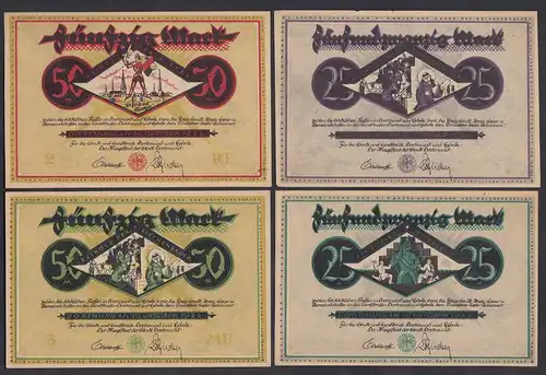 Dortmund 4 Stück Notgeld 1922 ca. VF+ (3+)  ( 25835