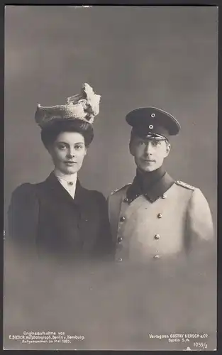 AK Foto 1905 Kronprinz Wilhelm mit Braut Adel Monarchie  (25915