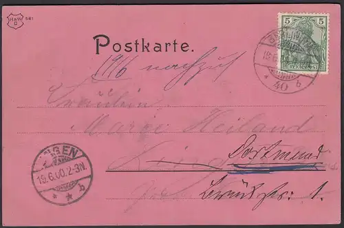 Prägekarte Maus "Mein süsses Mäuschen" 1900 gelaufen  (25919