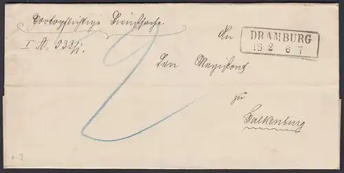 Preussen Umschlag DRAMBURG R2 (Drawsko Pomorskie) nach Falkenburg