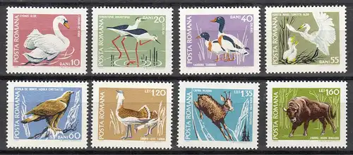 Rumänien-Romania 1968 Mi. 2724-31 postfr. Fauna Naturschutz Tiere  (24668