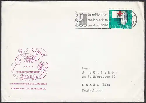 50 Jahre Pfadfinder Stempel aus Bern 1963 Brief nach Stade  (23773