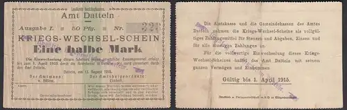 Datteln Westfalen 1/2 Mark Kriegs-Wechsel-Schein 1914    (25933