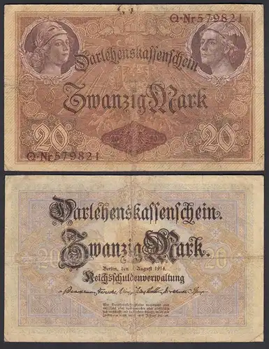 Darlehnskassenschein 20 MARK 1914 Ro 49a F (4)   (26174