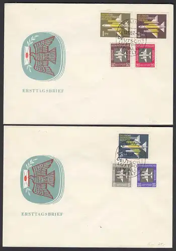 DDR FDC Mi.609-15 Flugpostmarken 13.12.1957 ESST Berlin 5 Pfg. - 5 Mark   (26186