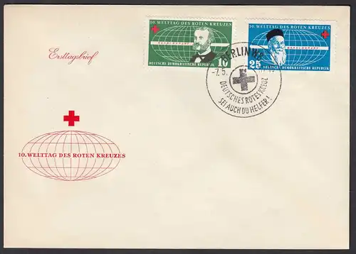 DDR FDC Rotes Kreuz Mi.572-73 SST 7.5.1957  (26191