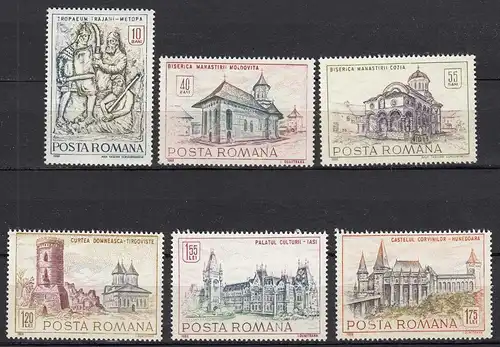 Rumänien-Romania 1968 Historische Bauwerke Mi. 2714-19  (24667