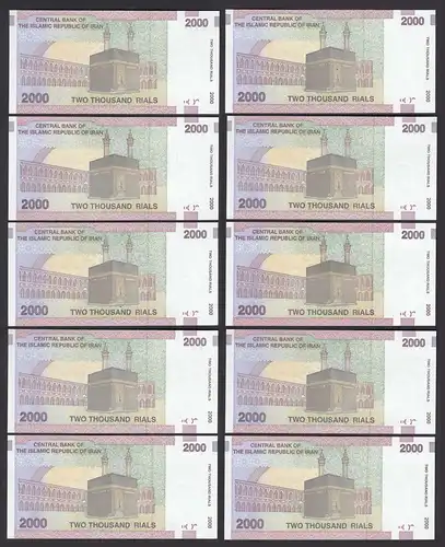 IRAN (Persien) - 10 Stück á 2000 RIALS (2000/05) Sig 32 Pick 144 UNC (1)  (89043