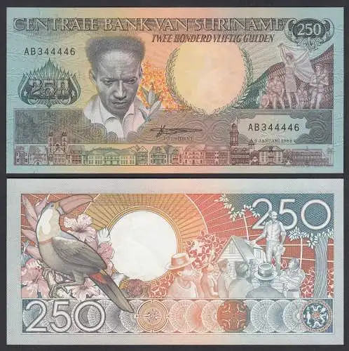 SURINAM - SURINAME 250 Gulden 1988 UNC (1) Pick 134a     (26467