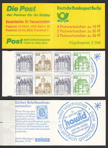 Berlin Burgen und Schlösser Markenheftchen MH 11c postfrisch  (26611